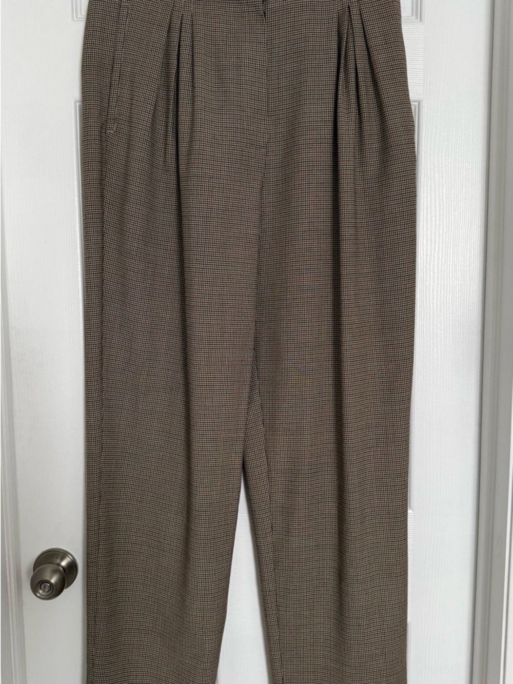 New Massimo Dutti Brown Plaid Pants Size 14